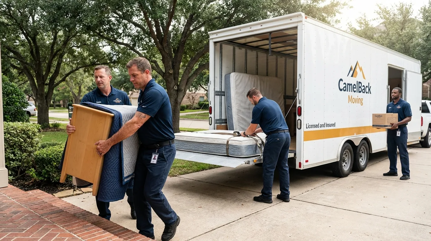 Crew loading residential truck for cross-state move from Worthington, KY