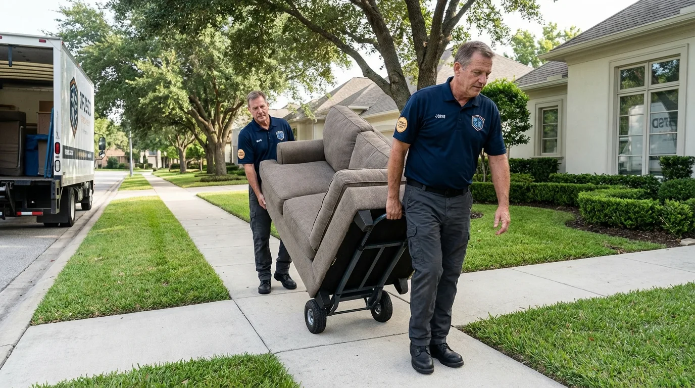 Local residential moving crew loading furniture in Worthington, KY
